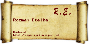 Rozman Etelka névjegykártya